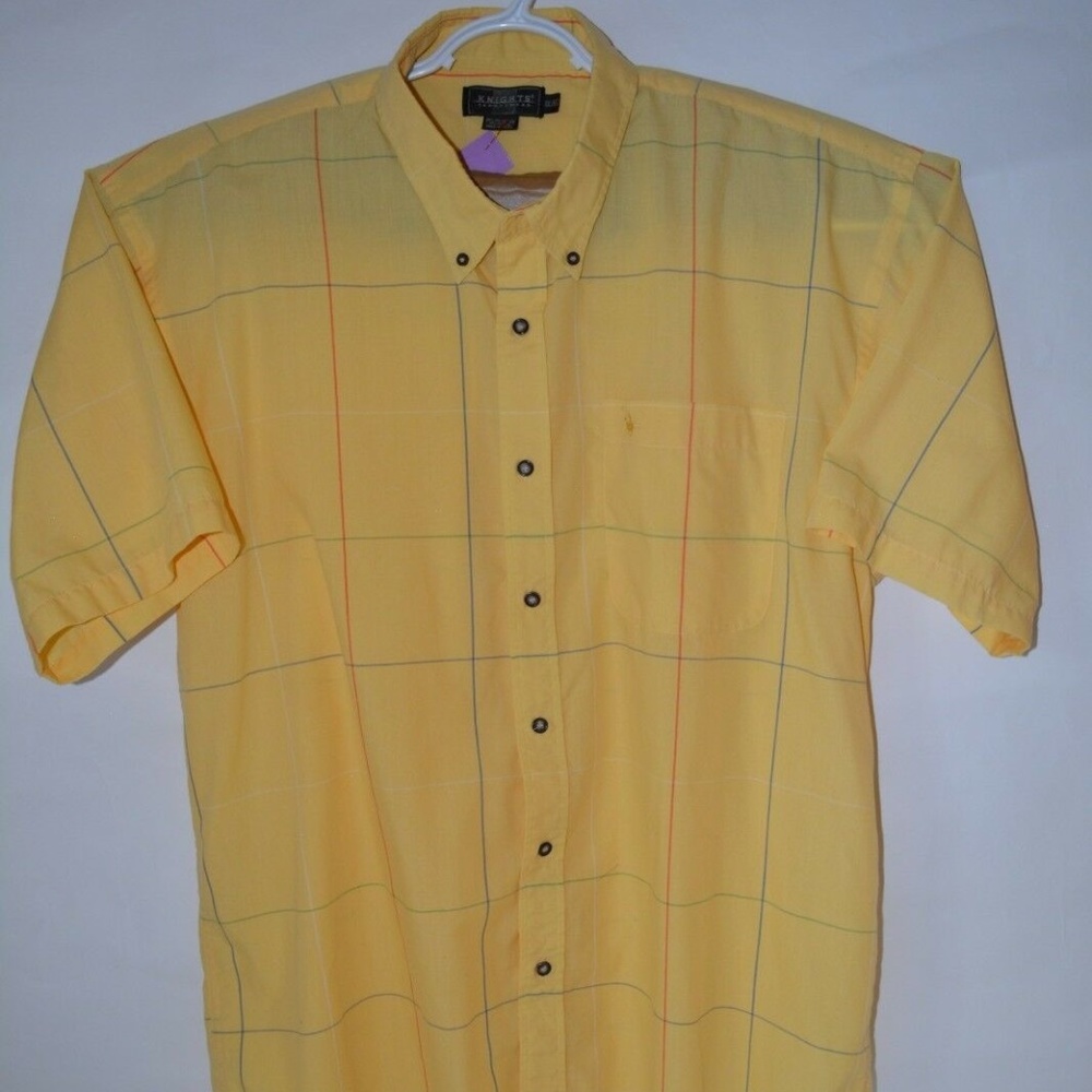 KNIGHTS SPORTSWEAR Plaid Yellow Shirt Size XXL